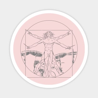 Vitruvian Drummer Da Vinci Magnet